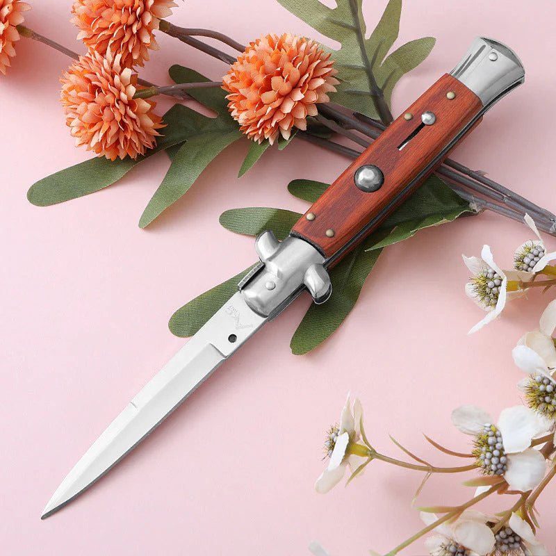 Side Jump AKC Folding Knife Resin Painted Wood Pocket Knives - Image 8