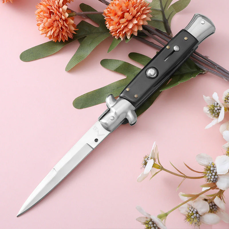 Side Jump AKC Folding Knife Resin Painted Wood Pocket Knives - Image 9
