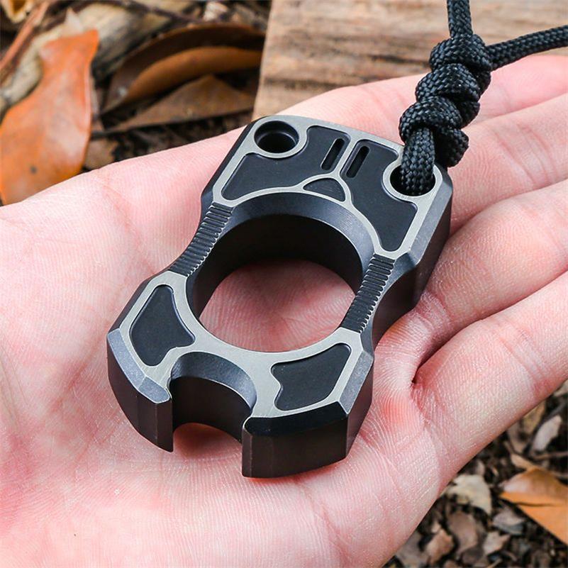 Single Finger Knuckle Duster Titanium Bottle EDC Tool - Image 2