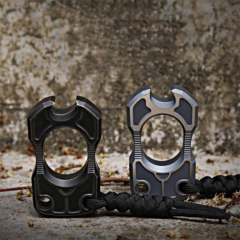Single Finger Knuckle Duster Titanium Bottle EDC Tool - Image 6