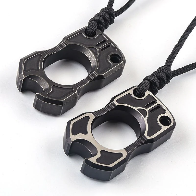 Single Finger Knuckle Duster Titanium Bottle EDC Tool - Image 8