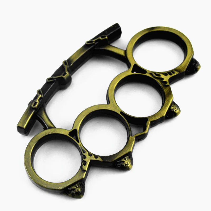 Small Bun Knuckle Duster Protection Hand Buckle Fist Buckle Four Fingers Defense Boxing Fitness Combat Broken Window Tools - Image 5