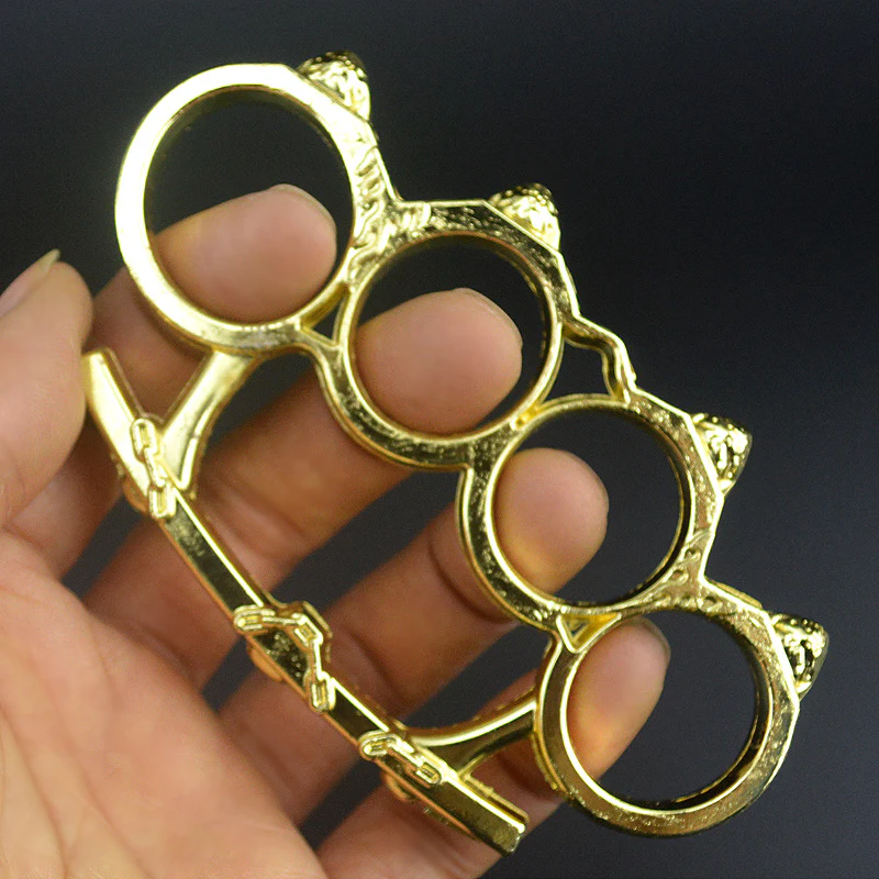 Small Bun Knuckle Duster Protection Hand Buckle Fist Buckle Four Fingers Defense Boxing Fitness Combat Broken Window Tools - Image 8