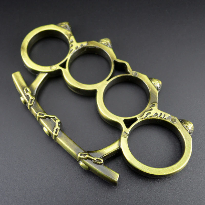 Small Bun Knuckle Duster Protection Hand Buckle Fist Buckle Four Fingers Defense Boxing Fitness Combat Broken Window Tools - Image 9