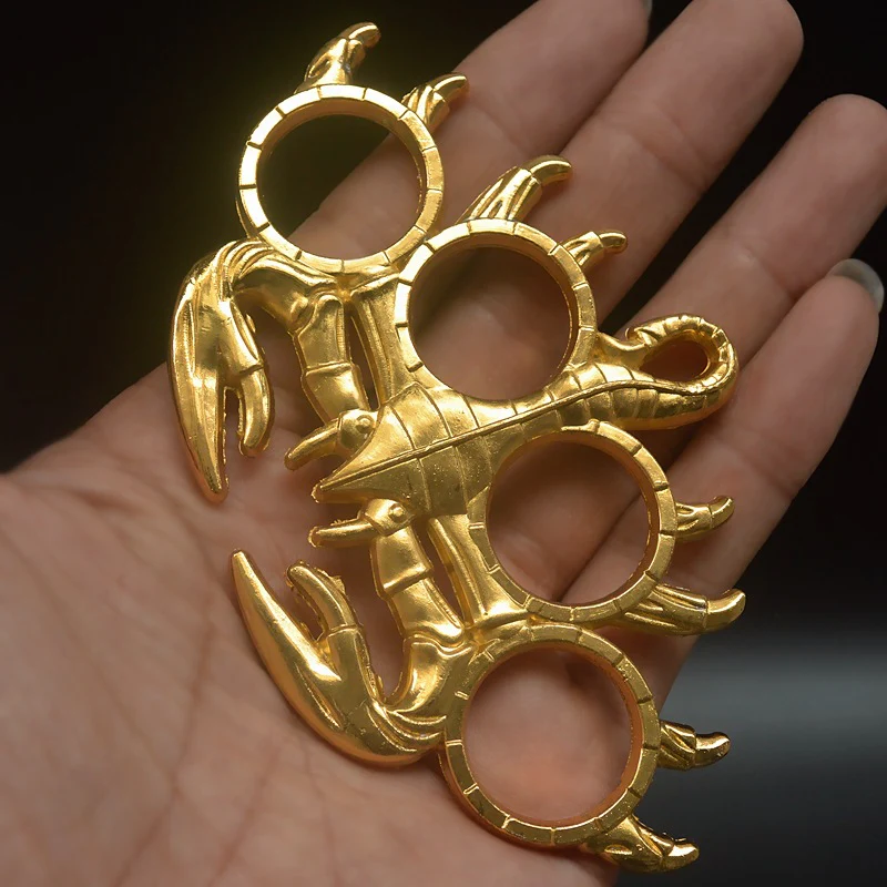 Small Scorpion Style Knuckle Duster Four-fingered Tiger Defense Gloves with Car Broken Window Fight Boxing Ring Life-saving EDC Tool - Image 3
