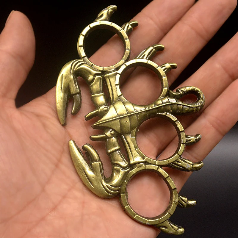 Small Scorpion Style Knuckle Duster Four-fingered Tiger Defense Gloves with Car Broken Window Fight Boxing Ring Life-saving EDC Tool - Image 6