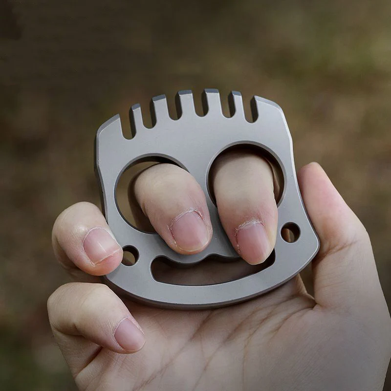 Smile Multifunctional Steel Knuckle Duster Self Defense Window Breaker EDC Tool Boxing Training Combat Protective Gear - Image 2