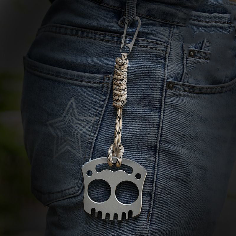 Smile Multifunctional Steel Knuckle Duster Self Defense Window Breaker EDC Tool Boxing Training Combat Protective Gear - Image 3