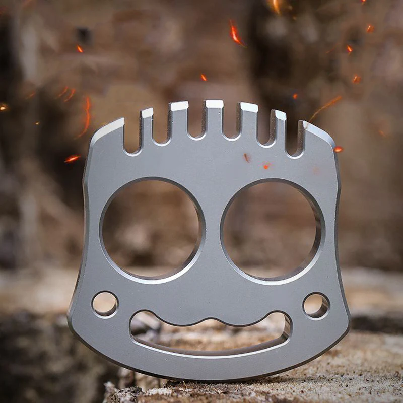 Smile Multifunctional Steel Knuckle Duster Self Defense Window Breaker EDC Tool Boxing Training Combat Protective Gear - Image 5