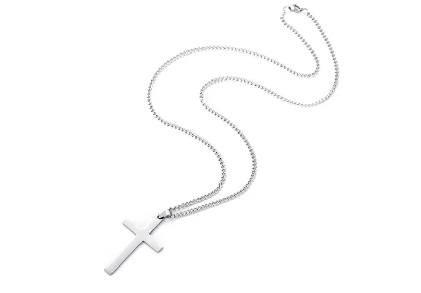 Smooth Cross-shaped Titanium Steel Necklace Pendant Decoration - Image 11