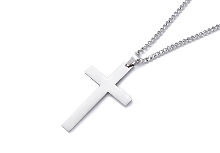 Smooth Cross-shaped Titanium Steel Necklace Pendant Decoration - Image 12