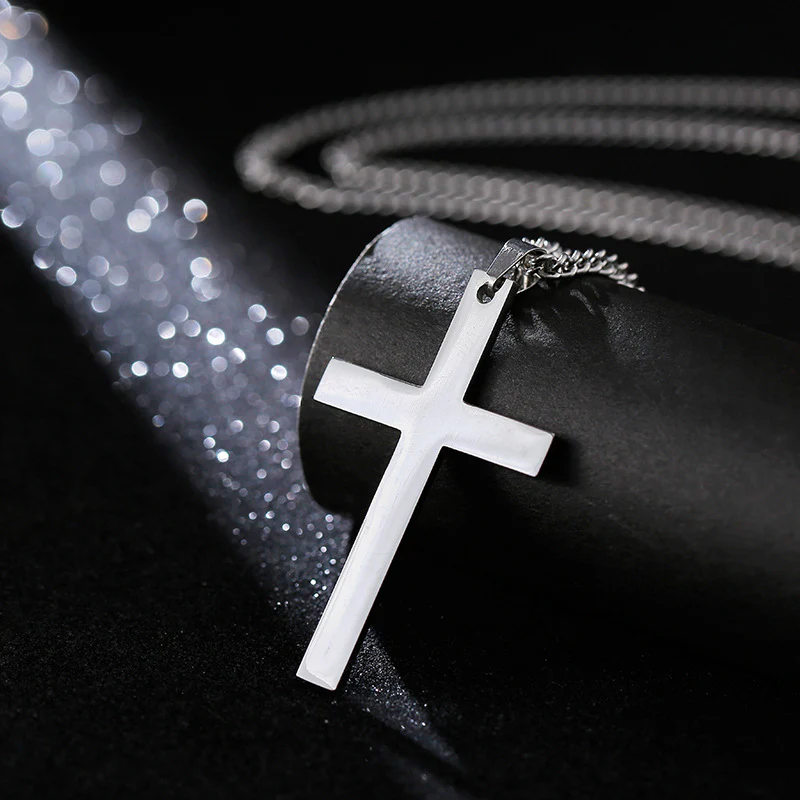 Smooth Cross-shaped Titanium Steel Necklace Pendant Decoration - Image 3