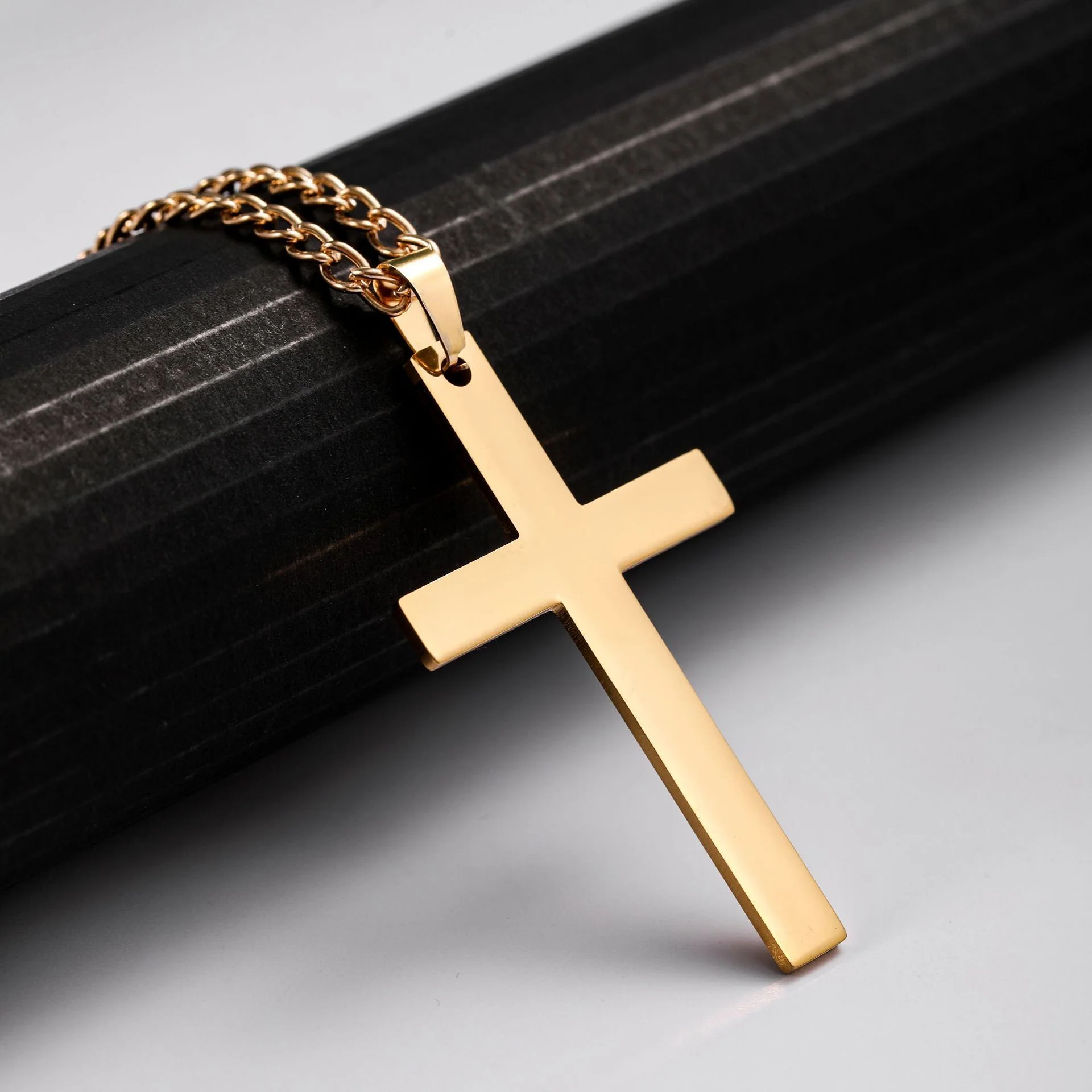 Smooth Cross-shaped Titanium Steel Necklace Pendant Decoration - Image 4