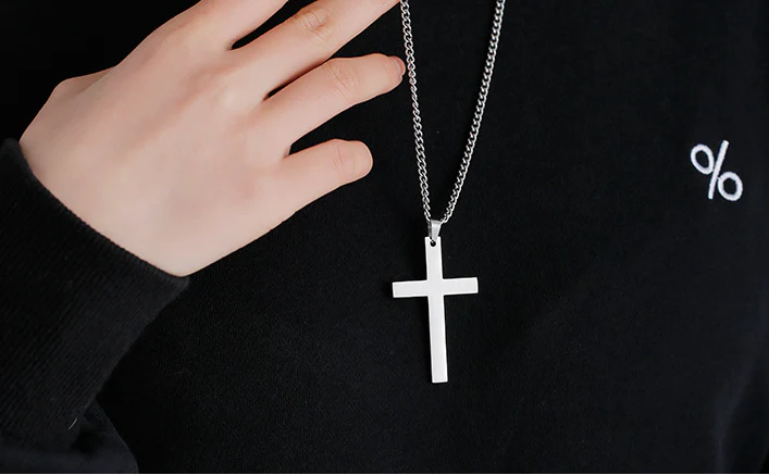 Smooth Cross-shaped Titanium Steel Necklace Pendant Decoration - Image 5