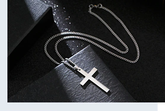 Smooth Cross-shaped Titanium Steel Necklace Pendant Decoration - Image 6