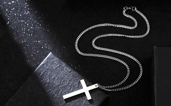 Smooth Cross-shaped Titanium Steel Necklace Pendant Decoration - Image 7