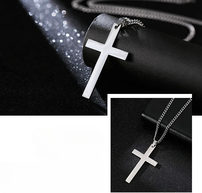 Smooth Cross-shaped Titanium Steel Necklace Pendant Decoration - Image 8