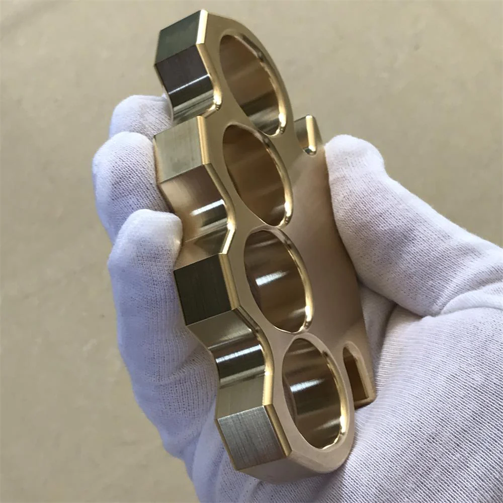 Solid Brass Knuckle Duster Finger Buckle Self-defense Broken Window EDC Tool Boxing Training Combat Gear - Image 3