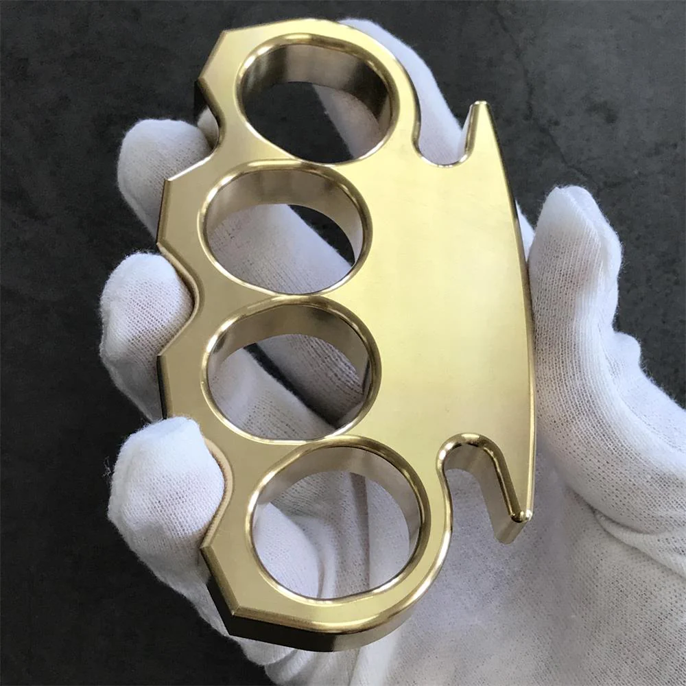 Solid Brass Knuckle Duster Finger Buckle Self-defense Broken Window EDC Tool Boxing Training Combat Gear - Image 8