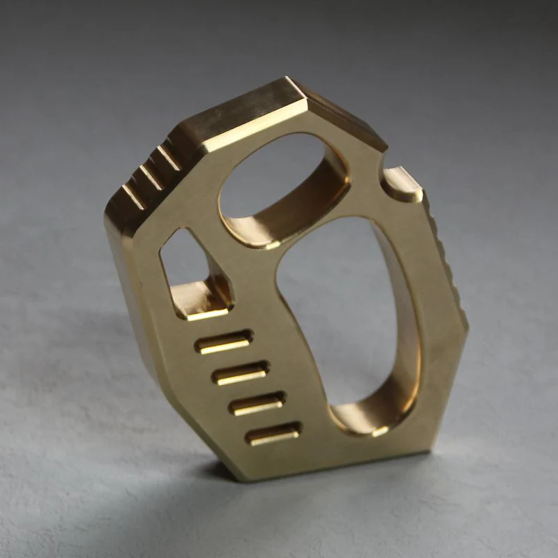 Solid Brass Knuckle Duster Finger Buckle Self Defense Window Breaker EDC Tool Boxing Training Combat Guards - Image 4