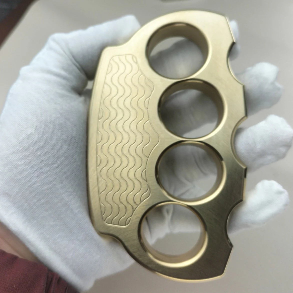Solid Pure Brass Sturdy Knuckle Duster Self-defense Broken Windows Outside Boxing Grappling Fighting Protective Gear - Image 3