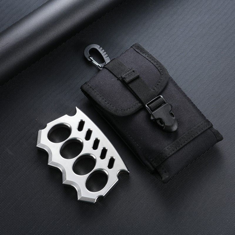 Solid Stainless Steel Knuckle Duster Defense Boxing Emergency Window-breaking Combat EDC Tool - Image 2