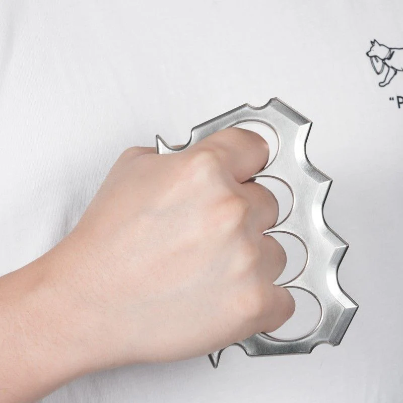 Solid Stainless Steel Knuckle Duster Defense Boxing Emergency Window-breaking Combat EDC Tool - Image 3