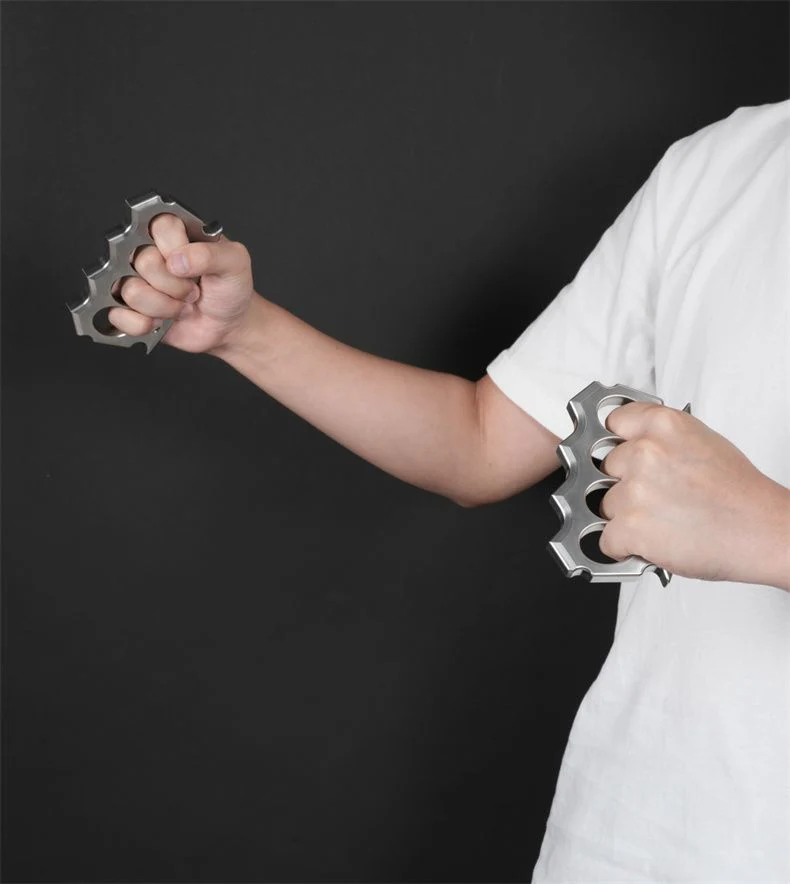 Solid Stainless Steel Knuckle Duster Defense Boxing Emergency Window-breaking Combat EDC Tool - Image 9