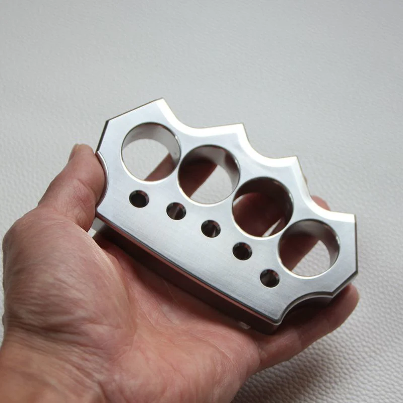 Solid Stainless Steel Knuckle Duster Defense Boxing Window-breaking Fight EDC Tool - Image 3