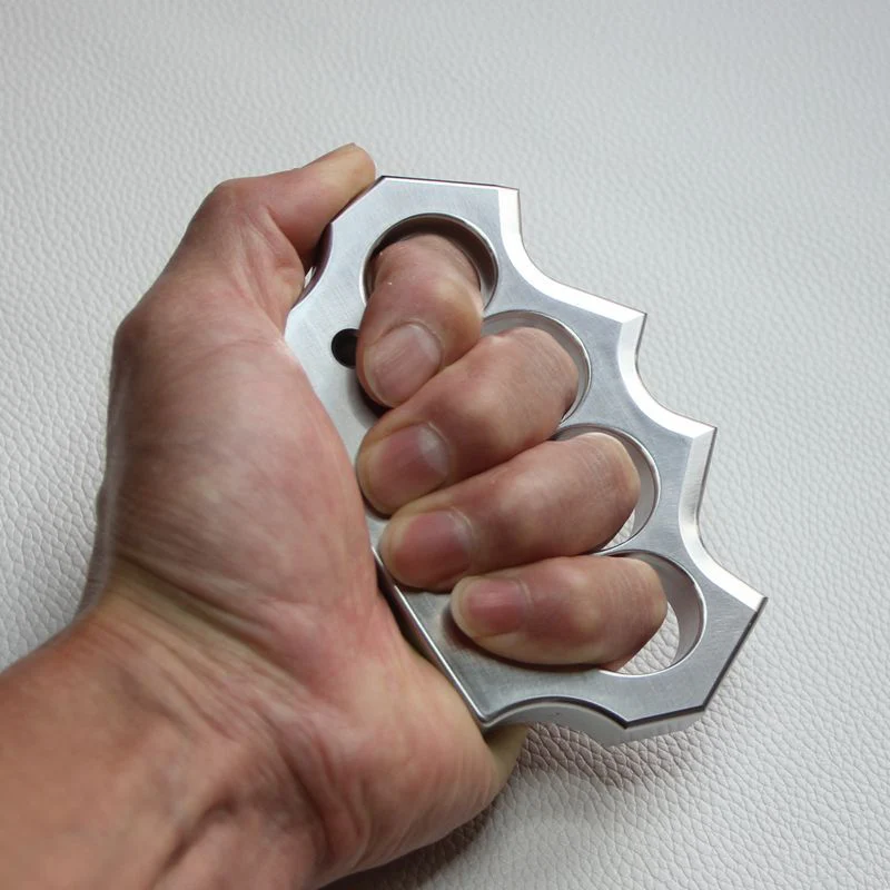 Solid Stainless Steel Knuckle Duster Defense Boxing Window-breaking Fight EDC Tool - Image 4
