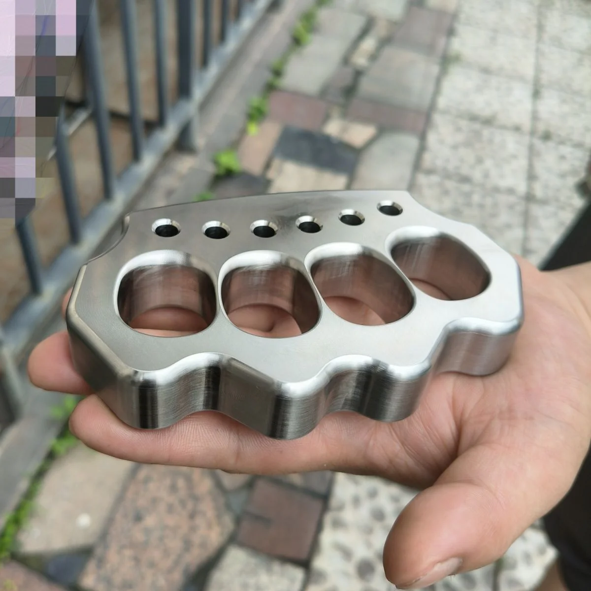 Solid Steel Knuckle Duster Boxing Broken Window Defense Tool - Image 6