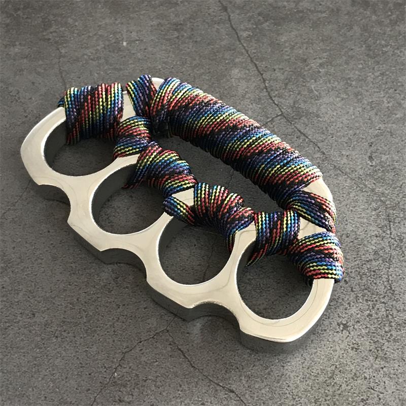 Solid Steel Knuckle Duster Self-Defense Window Breaker EDC Tool - Image 2