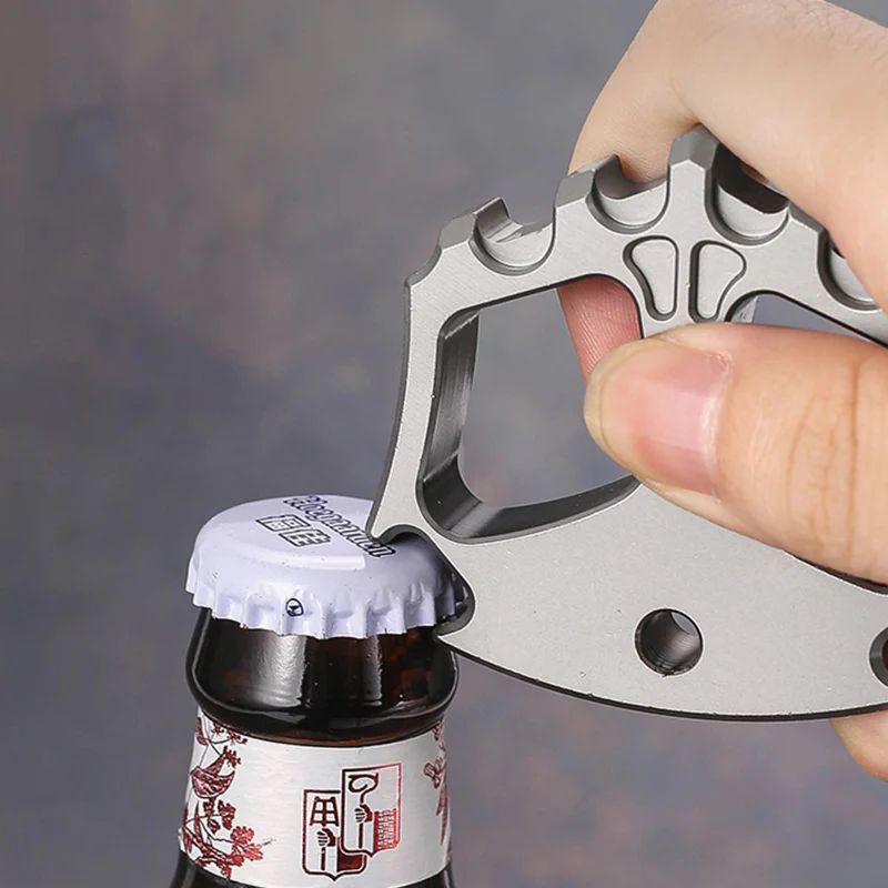 Solid Steel Knuckle Duster Window Breaker Self-defence Bottle Opener Tool - Image 4