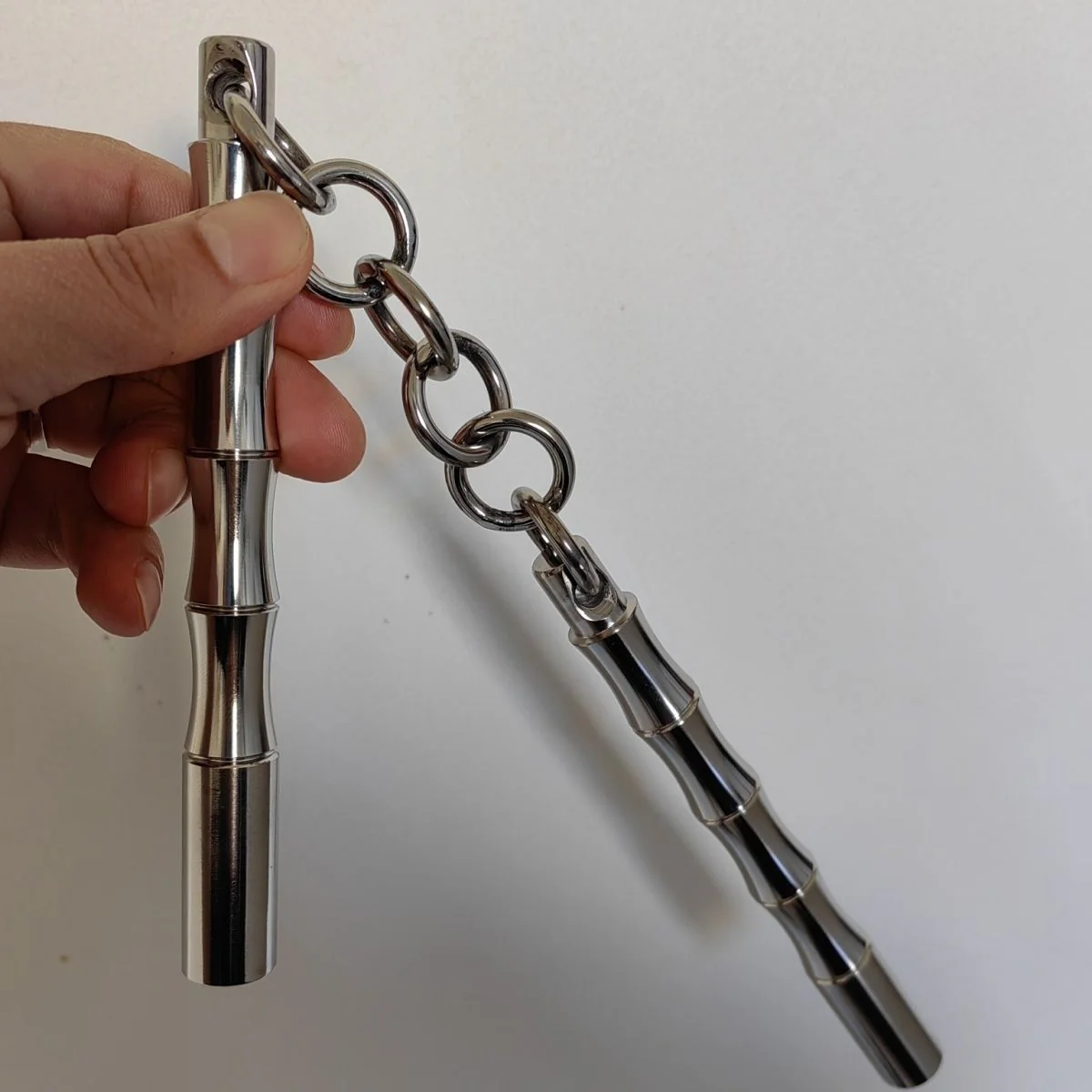 Solid Steel Mini Double Stick Portable Defense Broken Window Double Whip - Image 3