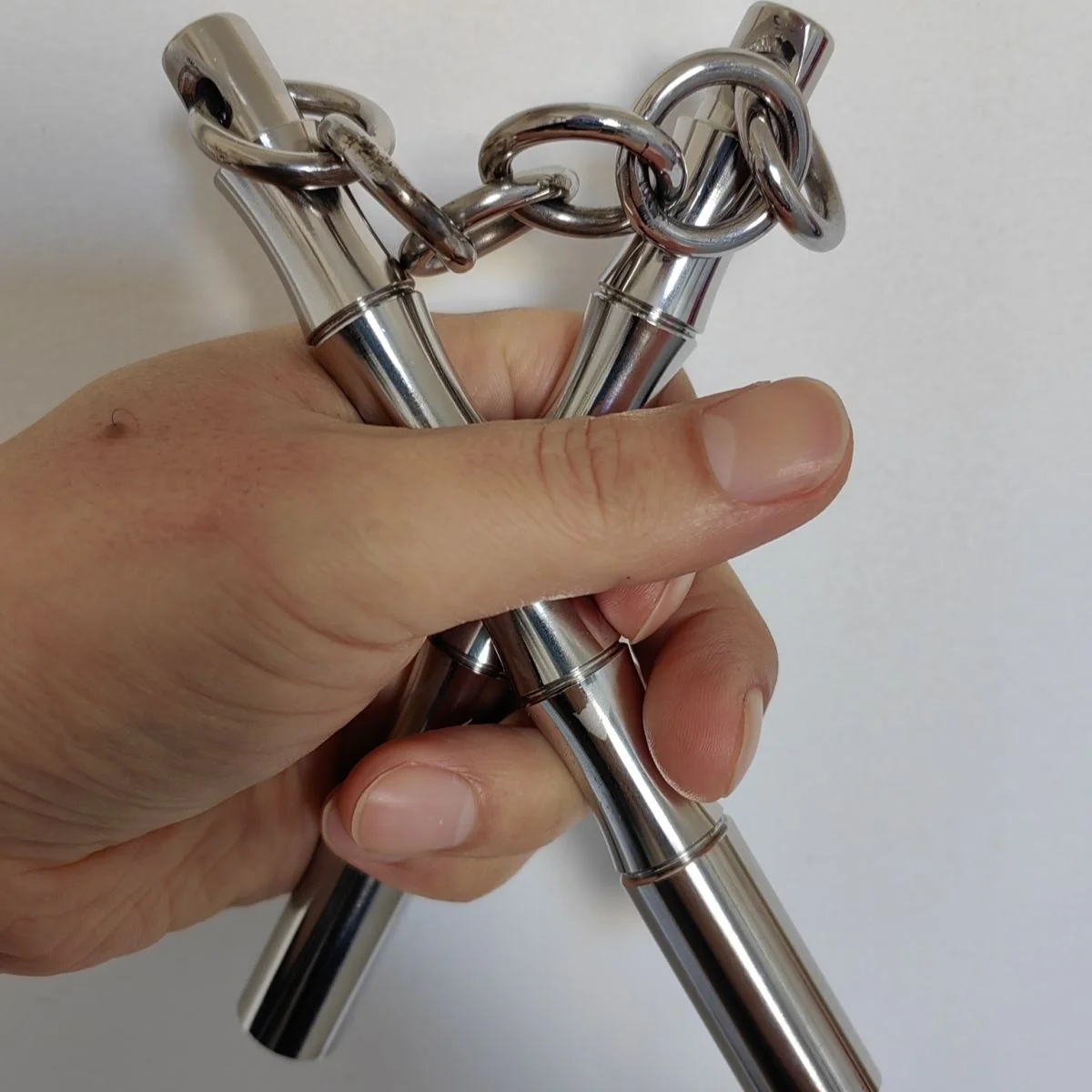 Solid Steel Mini Double Stick Portable Defense Broken Window Double Whip - Image 8