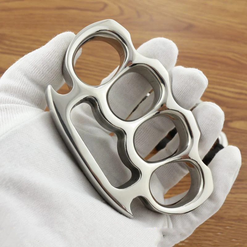 Solid Thickened Pure Steel Knuckle Duster Window Breaker Defense Boxing Protector EDC Tool - Image 4