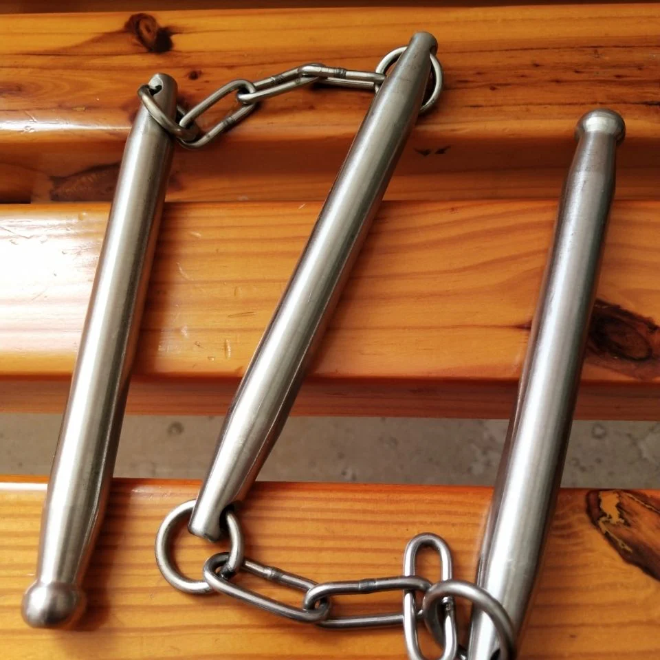 Stainless Steel Solid Three-sectioned Stick Outdoor Training Self-defense Whip - Image 3
