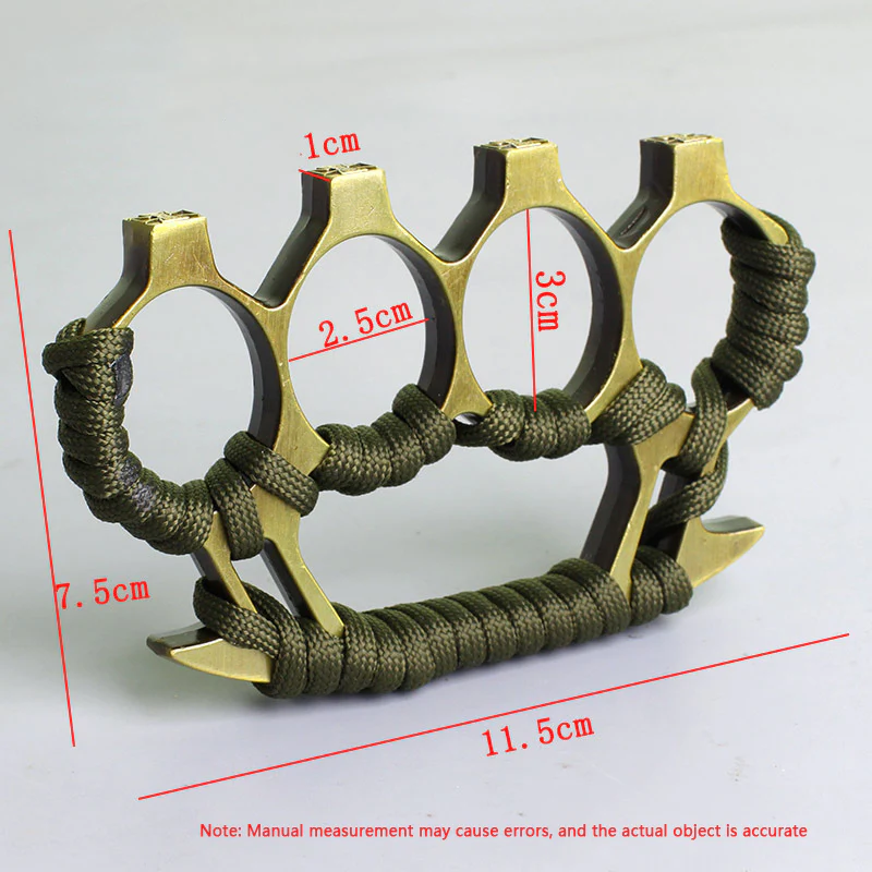 Strong Metal Brass Knuckle Duster With rope Four Finger Tiger Fingers Outdoor Camping Safety-defend Pocket Backpack EDC Tool - Image 4