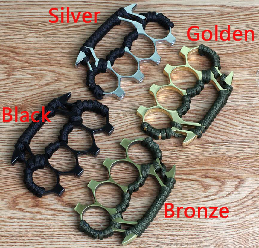Strong Metal Brass Knuckle Duster With rope Four Finger Tiger Fingers Outdoor Camping Safety-defend Pocket Backpack EDC Tool - Image 6
