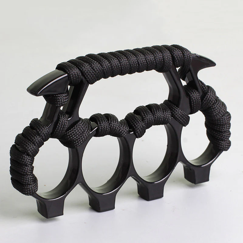Strong Metal Brass Knuckle Duster With rope Four Finger Tiger Fingers Outdoor Camping Safety-defend Pocket Backpack EDC Tool - Image 7
