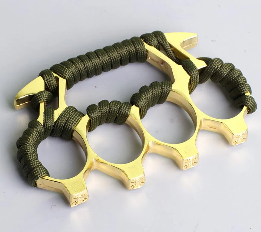 Strong Metal Brass Knuckle Duster With rope Four Finger Tiger Fingers Outdoor Camping Safety-defend Pocket Backpack EDC Tool - Image 8