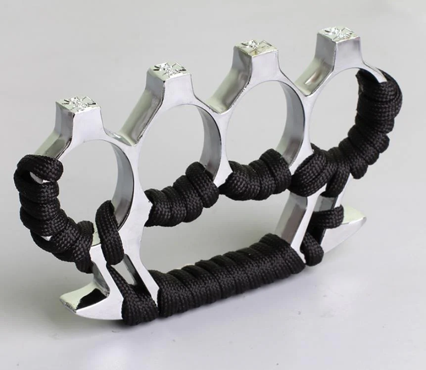 Strong Metal Brass Knuckle Duster With rope Four Finger Tiger Fingers Outdoor Camping Safety-defend Pocket Backpack EDC Tool - Image 9