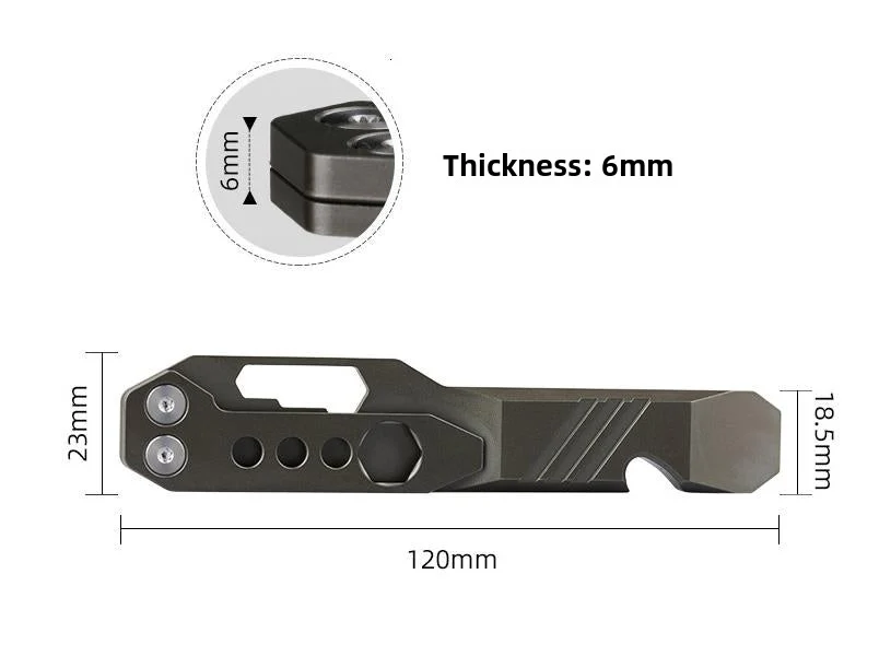 TC4 Titanium Alloy Multifunctional Defense Tool Bottle Opener High Hardness Portable EDC Tools - Image 5