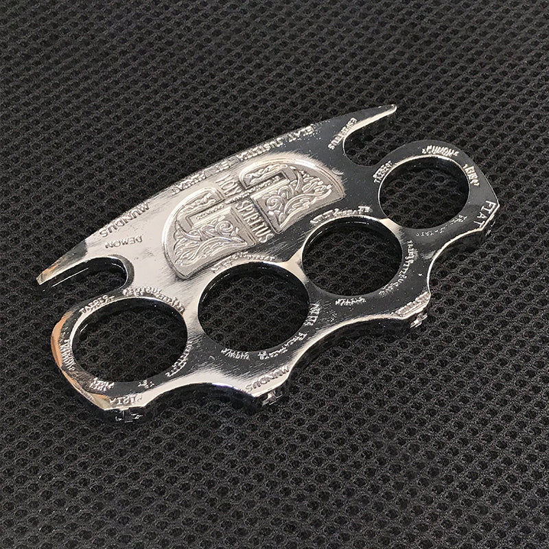 Thickened and widened metal brass knuckles duster four-finger buckle fist outdoor fist buckle fitness boxing portable defense hand buckle fight protective gear - Image 10