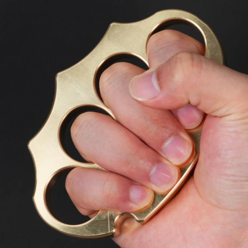 Thickened Assault Brass Knuckle Duster Self Defense Tool - Image 10