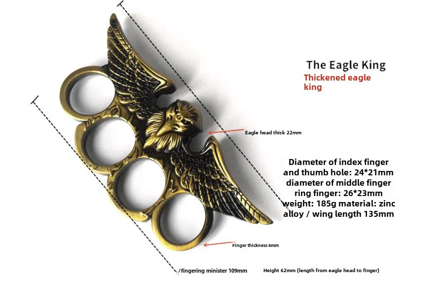 Thickened Eagle King Knuckle Duster Martial Arts Practice Boxing Four Fingers Boxing Gloves Hand Buckle Boxing Buckle Broken Window Protector - Image 4