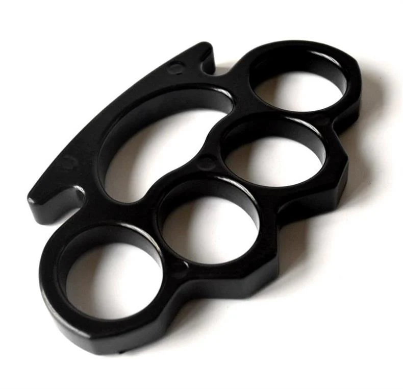 Thickened Metal Brass Knuckles Duster Four Fingers Fist Buckle Camping Broken Window Defense Boxing Finger Ring Life-saving EDC Tools - Image 10