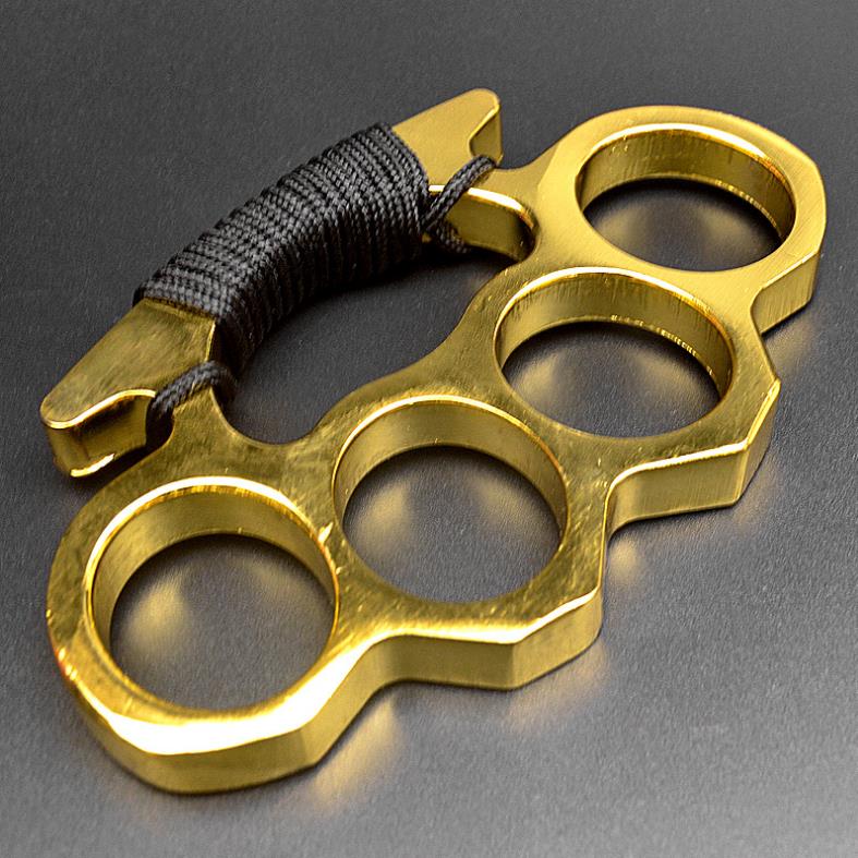 Thickened Metal Brass Knuckles Duster Four Fingers Fist Buckle Camping Broken Window Defense Boxing Finger Ring Life-saving EDC Tools - Image 12
