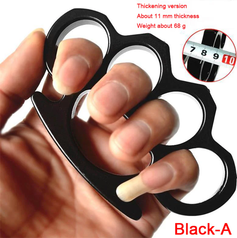 Thickened Metal Brass Knuckles Duster Four Fingers Fist Buckle Camping Broken Window Defense Boxing Finger Ring Life-saving EDC Tools - Image 13