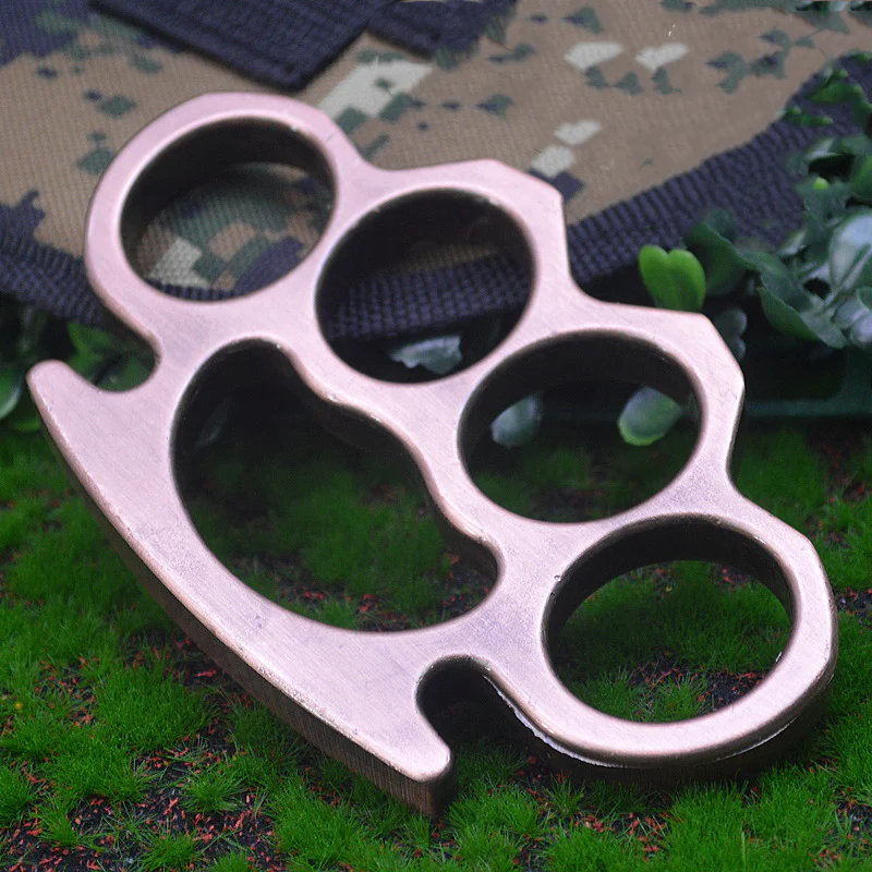 Thickened Metal Brass Knuckles Duster Four Fingers Fist Buckle Camping Broken Window Defense Boxing Finger Ring Life-saving EDC Tools - Image 21